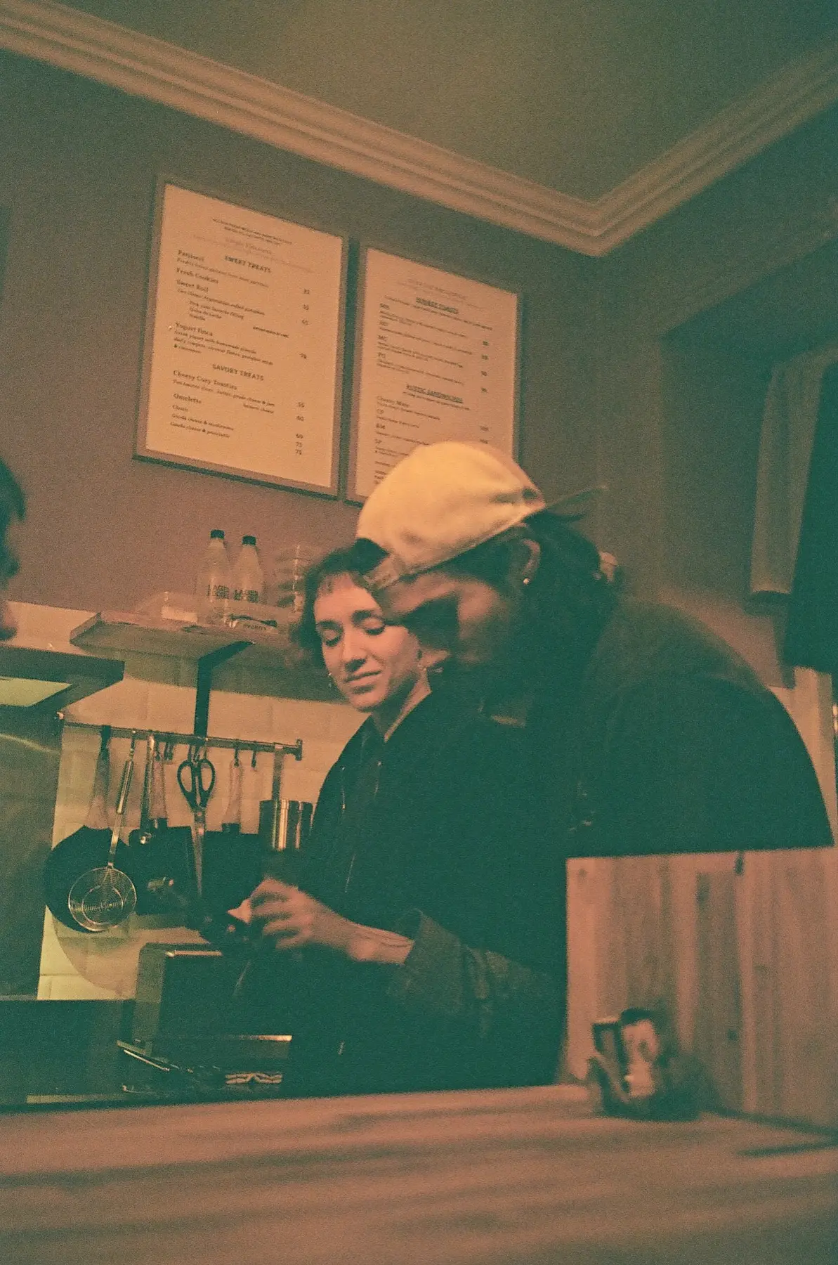 The café counter shot on film